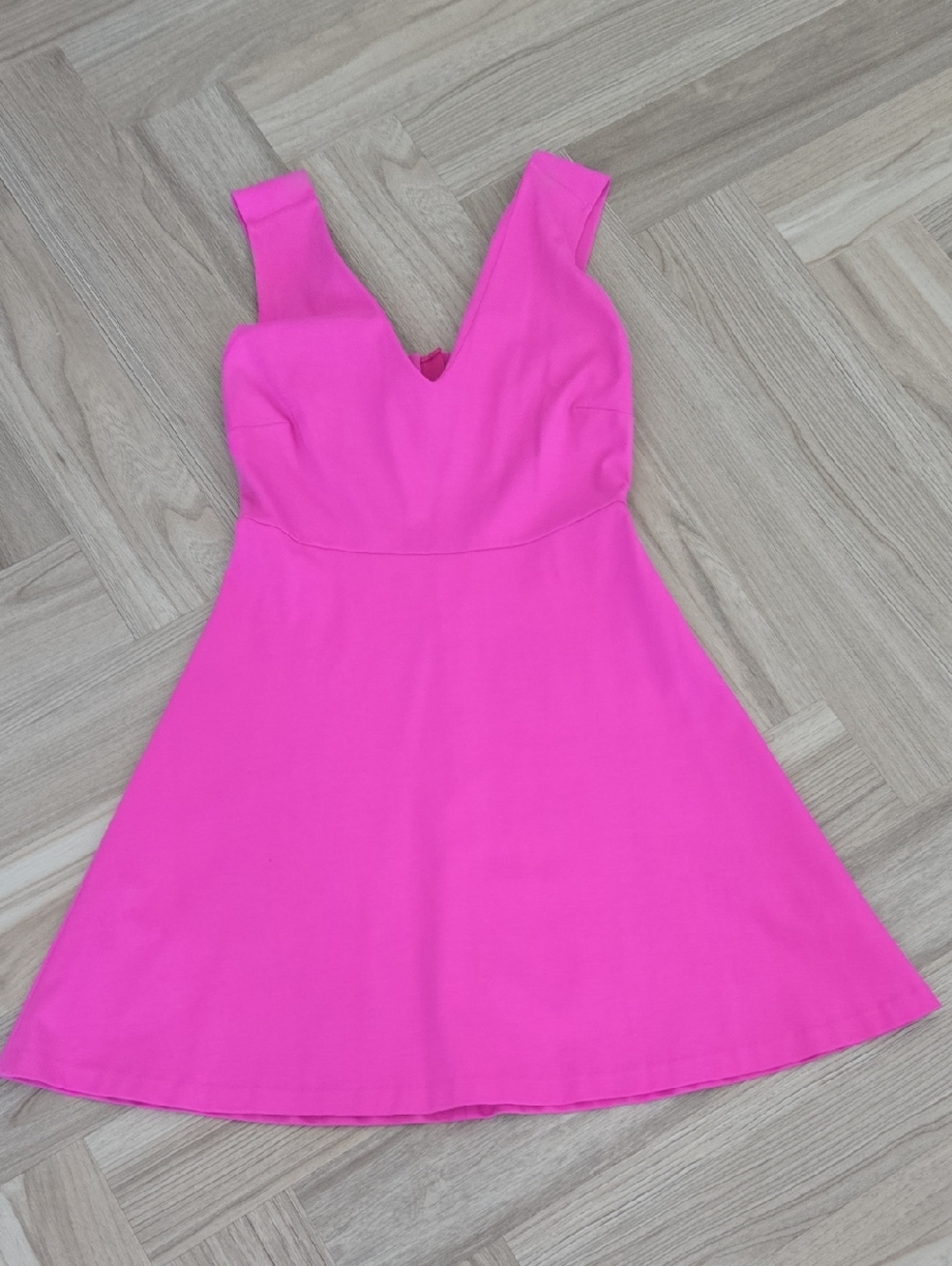 Gianni Bini Bright Pink V-Neck Fit & Flare Mini Dress